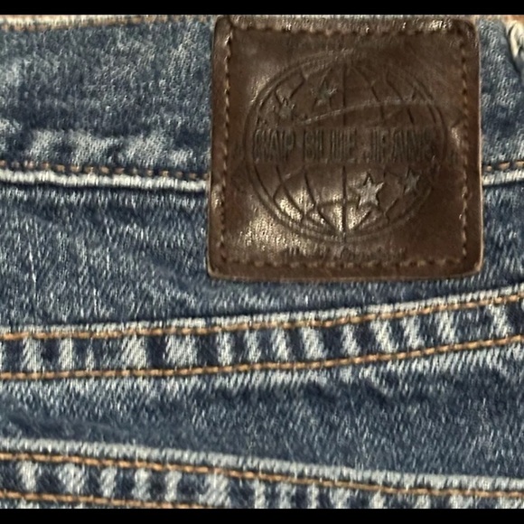 VTG Gap Jeans Women 1 Long Low Rise Straight Leg Blue Denim Button Fly 5 Pocket - Picture 3 of 4